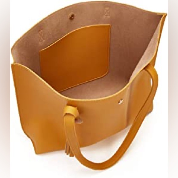 MANGOO SOFT FAUX LEATHER TOTE SHOULDER BAG - Picture 3 of 6